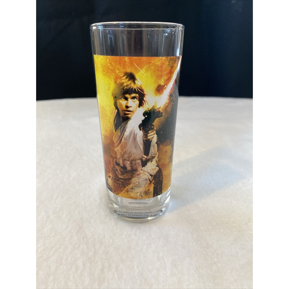 Vandor Star Wars Drinking Glass Luke Skywalker 12oz Clear Cinematic Graphic